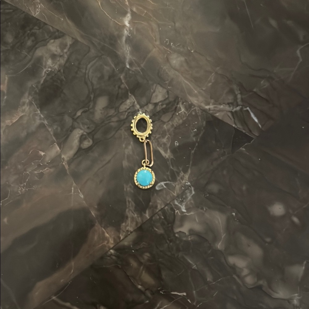 Meredith Kahn Stone Charm Turquoise Gold Vermeil